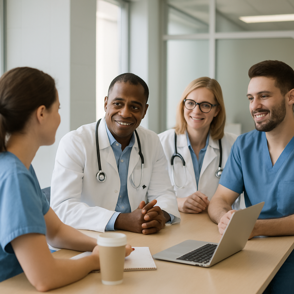 Healthcare professionals in a meeting