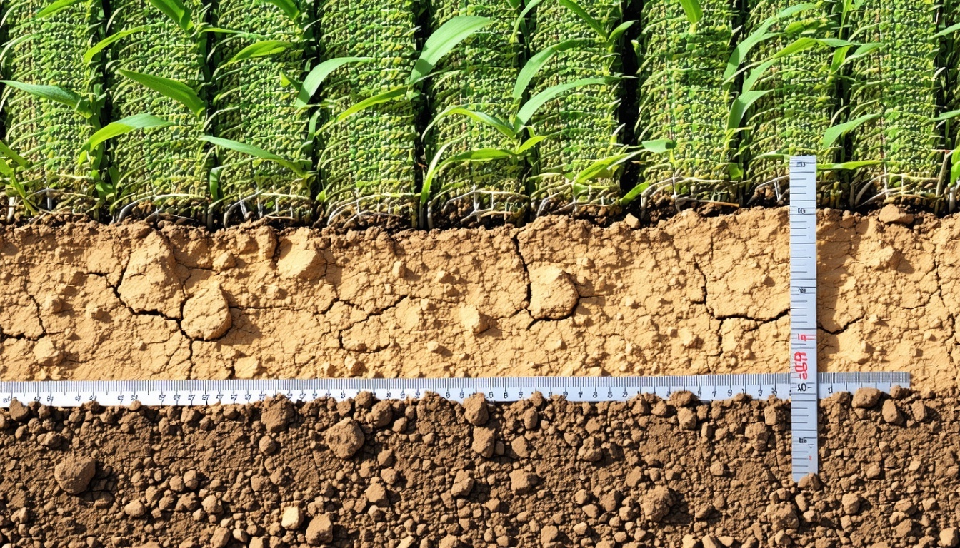 An image showing measurement of soil and nutrient levels on a farm