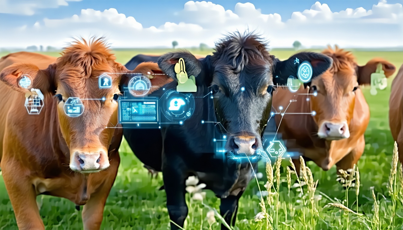 an image of livestock wearing IoT tracking devices